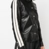 Women's Black Leather Biker Shirt - Real Sheep Skin - Image 6