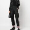 Women's Black Leather Biker Shirt - Real Sheep Skin - Image 4