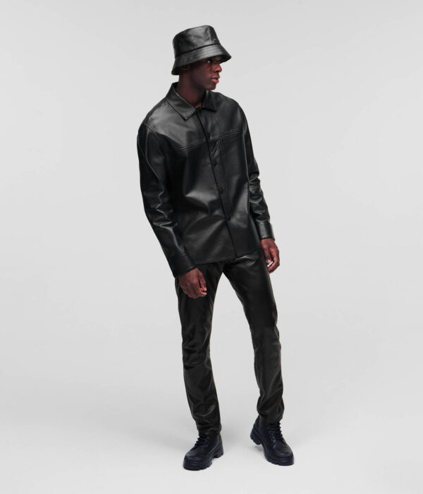 Mens Black Leather Uniform - Real Sheep Skin - Image 4