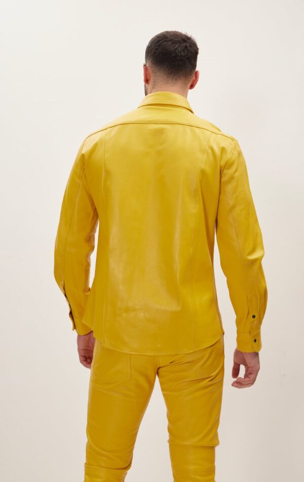 Mens Yellow Leather Uniform - Real Cow Skin - Image 2