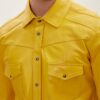 Mens Yellow Leather Uniform - Real Cow Skin - Image 4