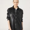 Ladies Black Leather Full Sleeve Shirt - Real Sheep Skin - Image 5