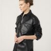 Ladies Black Leather Full Sleeve Shirt - Real Sheep Skin - Image 2