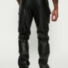 Mens Black Leather Cargo Trouser - Real Sheep Skin - Image 2