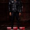 Mens Black Leather Cargo Trouser - Real Sheep Skin