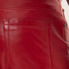 Mens Red Leather Motorcycle Pants - Real Cow Skin - Image 5