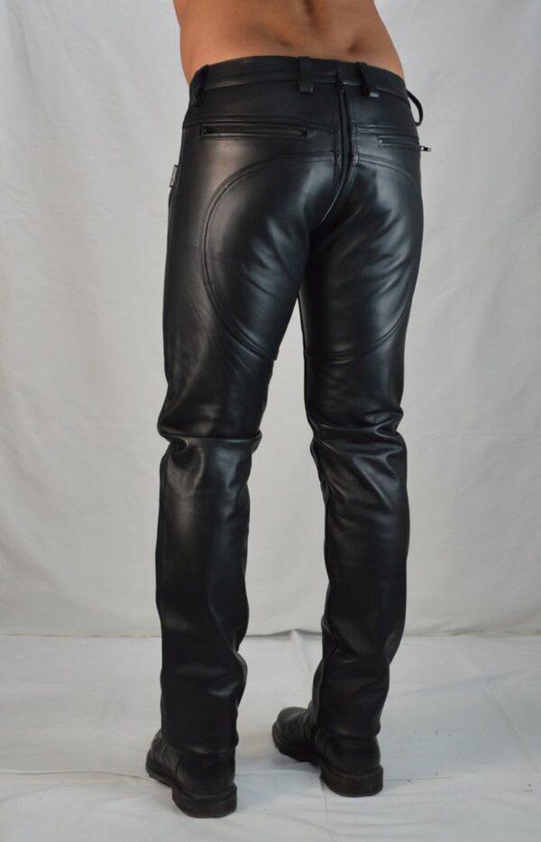 Mens Black Leather Steampunk Pants - Real Sheep Skin - Image 2