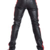 Mens Black Leather Red Stripes Biker Trouser - Real Sheep Skin - Image 2